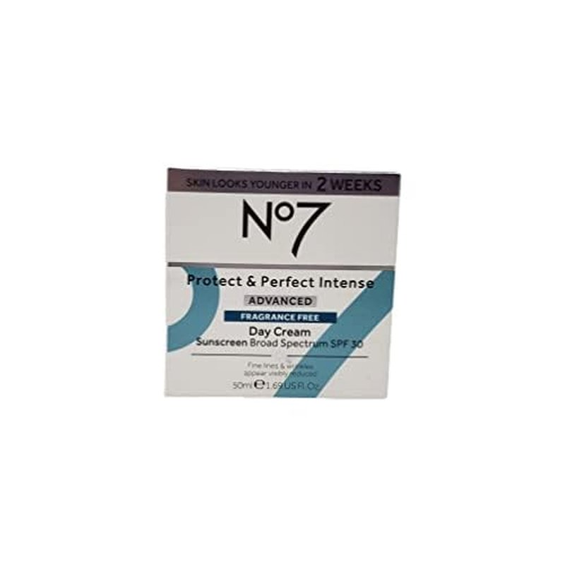 No 7 Protect and Perfect Advanced Fragrance Free Face Cream - Day and Night Bundle - 1.69 fl oz Each - Fragrance Free Day and Night Cream by No 7 - SPF 30 in Day Cream