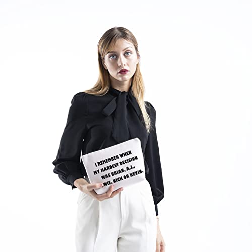 TSOTMO Classic Boy Band Fans Gift My Hardest Decision Was Brian A.J. Howie Nick Or Kevin Zipper Pouch Makeup Bag (NICK OR KEVIN)