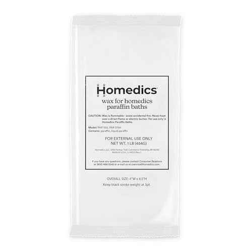 HoMedics ParaSpa Paraffin Wax Refill | Two 1-Pound Packages - 100% Pure Paraffin Wax | 16 Oz (Pack of 2)| Unscented, No Dyes | Moisturize & Soften Sensitive Skin