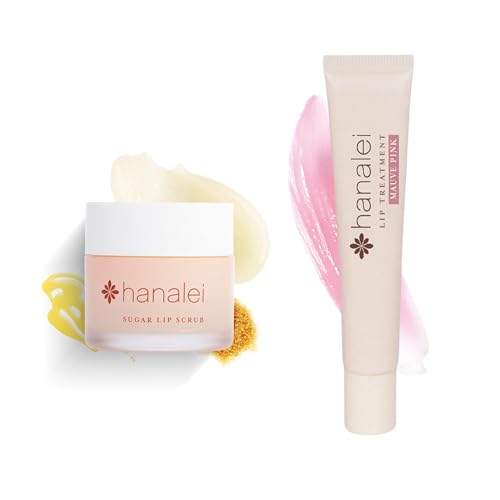 Hanalei Sugar Lip Scrub & Treatment Bundle - Raw Cane Sugar & Kukui Nut Oil | Mauve Pink