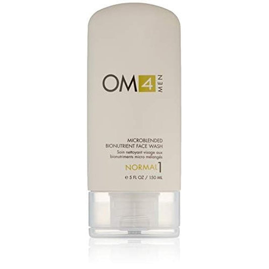 Organic Male OM4 Normal Step 1 - Microblended Bionutrient Face Wash - Antioxidant and Vitamin C Rich Gel Cleanser for men with Normal Skin Types