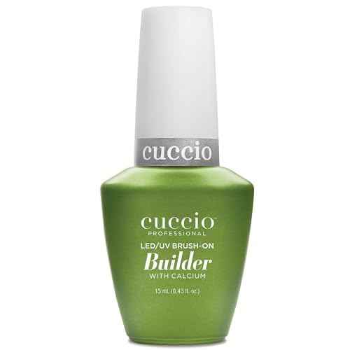 Cuccio Pro Brush-On Builder Gel With Calcium - LED And UV Self-Levelling Lightweight Formula - Soak-Off Gel Product With Strength Of Hard Gel - Chip-Resistant - Clear - 0.43 Oz Nail Polish