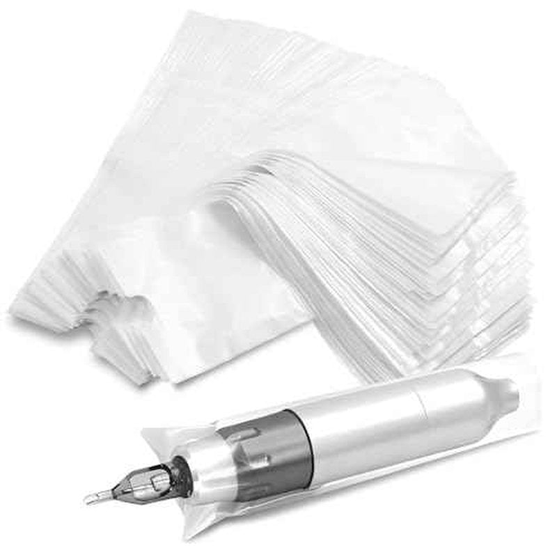 200pcs Tattoo Machine Covers Clear 7.5x2.7 Inch Tattoo Pen Covers Large Machine Bags Sleeves for Tattoo Machine Accessories, Kits & Supplies