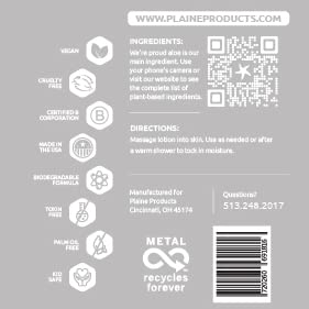Eco-Friendly Lotion - Unscented, Sulfate & Paraben Free | 16oz Refillable Aluminum Bottle with Pump
