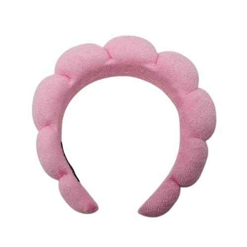 5?Piece Spa Set ? Pink Facial Headbands with Hair Clip & Wristbands ? One?Size Beauty & Skincare Accessory Kit for Makeup, Skincare, Face Washing