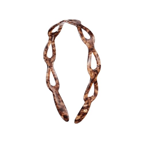 EVITA PERONI Headbands for Women Non Slip Acetate Hollow Design High-grade and Fashionable Headbands Women's Hair with Teeth Comfort Hairband - Phantom Brown