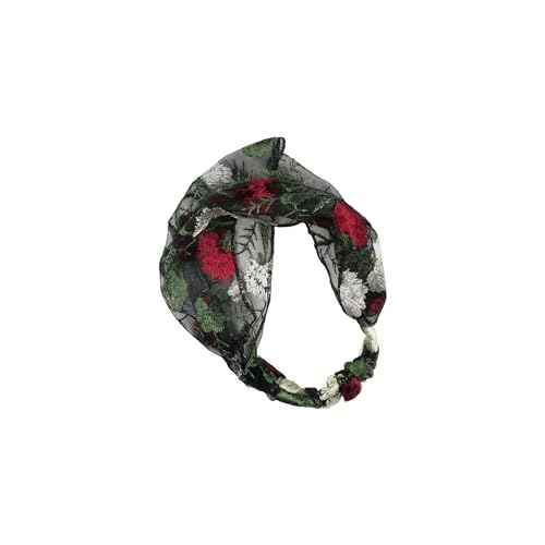 4 Pieces Lace Headbands Head Wrap,Wide Floral Lace Elastic Headbands,Embroidered Flower Lace Elastic Headbands,Bohemian Vintage Hair Turban Headband