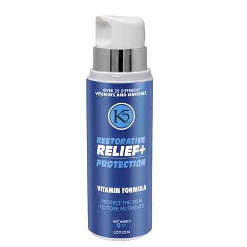 K5 Restorative Relief+ Protection ? Age-Defying, Moisturizing Cream ? Made in USA ? Vitamins, Collagen and Niacinamide, 8oz