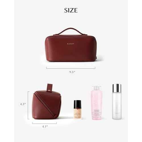 EACHY Travel Makeup Bag,Large Capacity Cosmetic Bags for Women,Waterproof Portable Pouch Open Flat Toiletry Bag Pattern Makeup Bag
