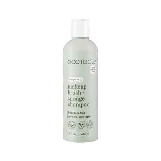 EcoTools Makeup Brush + Sponge Shampoo Cleanser, Deep Clean, Sulfate-Free, Fragrance-Free Brush Cleaner for Makeup Sponges & Tools, Vegan & Cruelty-Free, 8 fl. oz