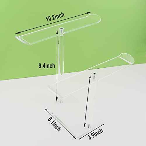 Bigfety Acrylic Headband Holder, Hair Accessories Organizer Clear Stand for Girls (2-Tier & 2-Panel)