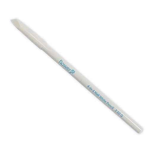 Flowery 4-in-1 White Nail Pencil ? Under Nail Whitener, Cuticle Pusher for Natural French Manicure Look