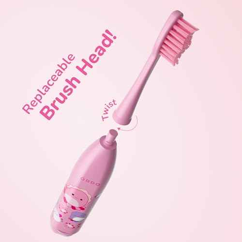 ORDO Squishmallows Toothbrush, Sonic Battery Toothbrushes for Kids, Soft Bristles, Extra Brush Head Inc, Gift for Kids Aged 4 Years and Up, Battery Included, Auggie