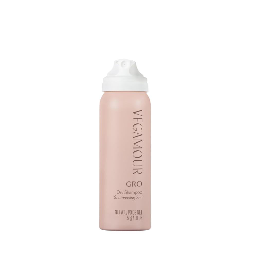 VEGAMOUR GRO Dry Shampoo Travel Size, Volumizing Dry Shampoo Spray Formulated Without Benzene, Supports Thicker Fuller Looking Hair, Natural Citrus Scent, 1.8 oz