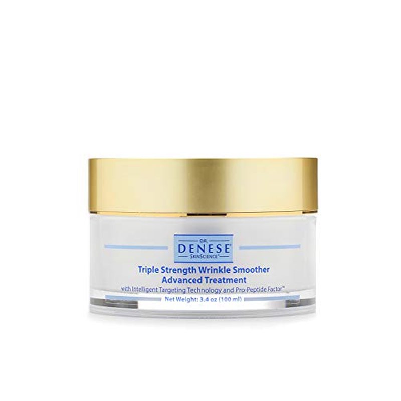 Dr. Denese SkinScience Triple Strength Wrinkle Smoother Advanced Treatment Combines Natural Extracts with Enhanced Peptide Technology To Tighten & Firm Skin - Paraben-Free, Cruelty-Free - 3.4oz