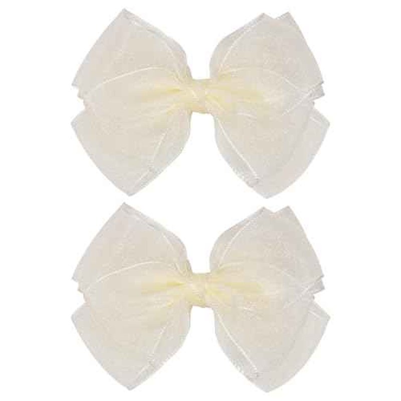 4.5-Inch Hair Bows Organza Alligator Clips Delicate Double Luster Sheer Mesh Hair Accessories for Girls, Toddler, Kids and Women Birthday Wedding Christmas Occasions- Set of 2