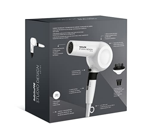 BaBylissPRO Studio Design Series Midi 1000 Watt Compact Hair Dryer, Hair Styling & Appliances, BCI250UC