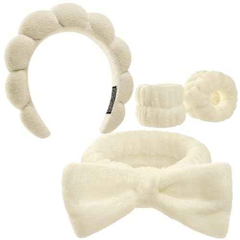 Headbands for Women - Spa Headband and Wristband Set - Headband for Washing Face,Facial Mask,Makeup and Skin Care,Gifts for Women and Teen Girl Gifts Trendy Stuff