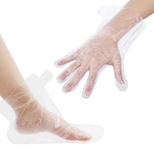 200Pcs Paraffin Wax Liners for Feet and Hand Disposable Paraffin Wax Bath Liners Plastic Hand and Foot Bags Larger and Thicker Paraffin Baths Gloves for Hand, Foot Covers