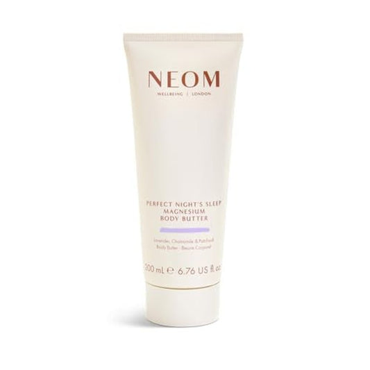 Neom - Perfect Night's Sleep Magnesium Body Butter | 6.76 Fl Oz (200ml) | Lavender, Chamomile, & Patchouli | Lotion for Sleep with Essential Oils | 100% Natural Fragrances | Nourish & Soften