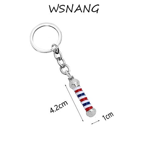 WSNANG Barber Shop Sign Keychain/Necklace Barber Turn Light Pendant Jewelry Hair Stylist Gift