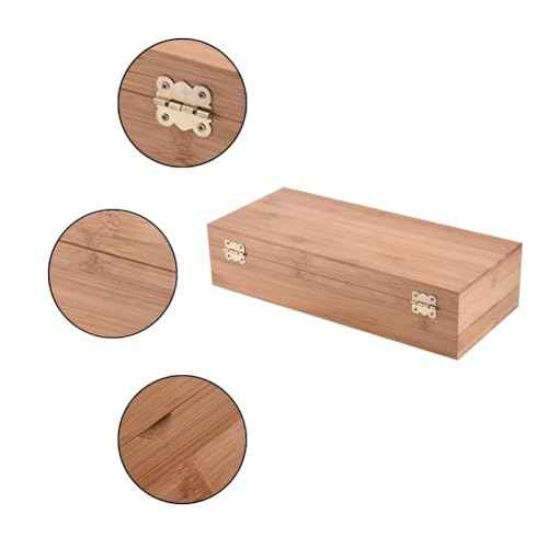 Pure Vie Essential Oil Bamboo Storage Box Travel Display Presentation, Holds 26 Bottles for 5, 10, 15ml - Aromatherapy Organizer Nail Polish Fragrance Container - Keep Your Oils Safe & Space Saver