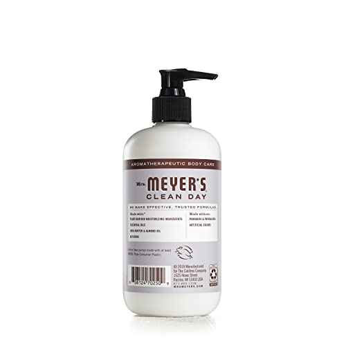 MRS. MEYER'S CLEAN DAY Hand Lotion for Dry Hands, Non-Greasy Moisturizer Made with Essential Oils, Lavender, 12 oz