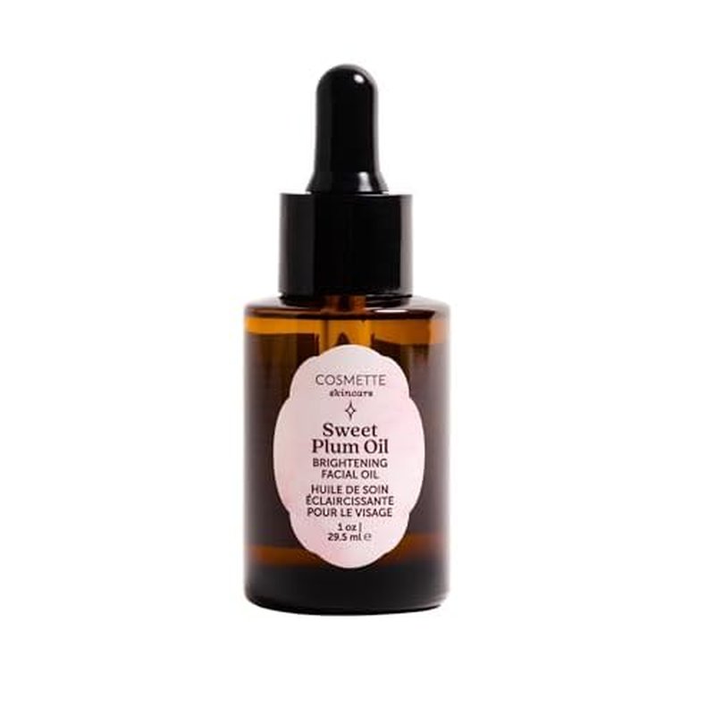 Cosmette Sweet Plum Vitamin C Facial Oil With Grape Seed, Almond, Coconut & Castor Oils, Hydrating Daily Face Oil to Support & Protect Skin Health, Plant Based Natural Skin Care, Vegan, 1 FL Oz