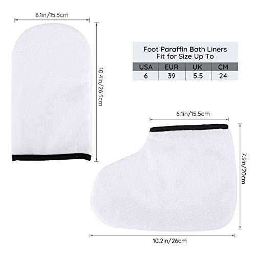 Paraffin Wax Gloves & Booties, Segbeauty Paraffin Heated SPA Mittens Foot Liners, Gloves & Socks for Hot Wax Hand thera-py Thermal treat-ment Home DIY SPA Wax Warmer Paraffin Wax Machine White