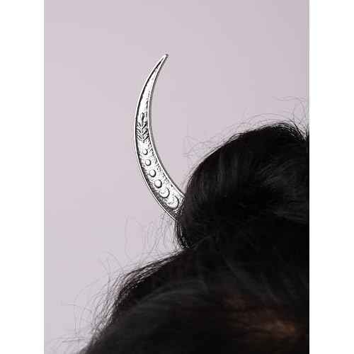 HAQUIL Moonphase Cresent Hairstick Vintage Antique Moon Shape Viking Hairstick Jewelry