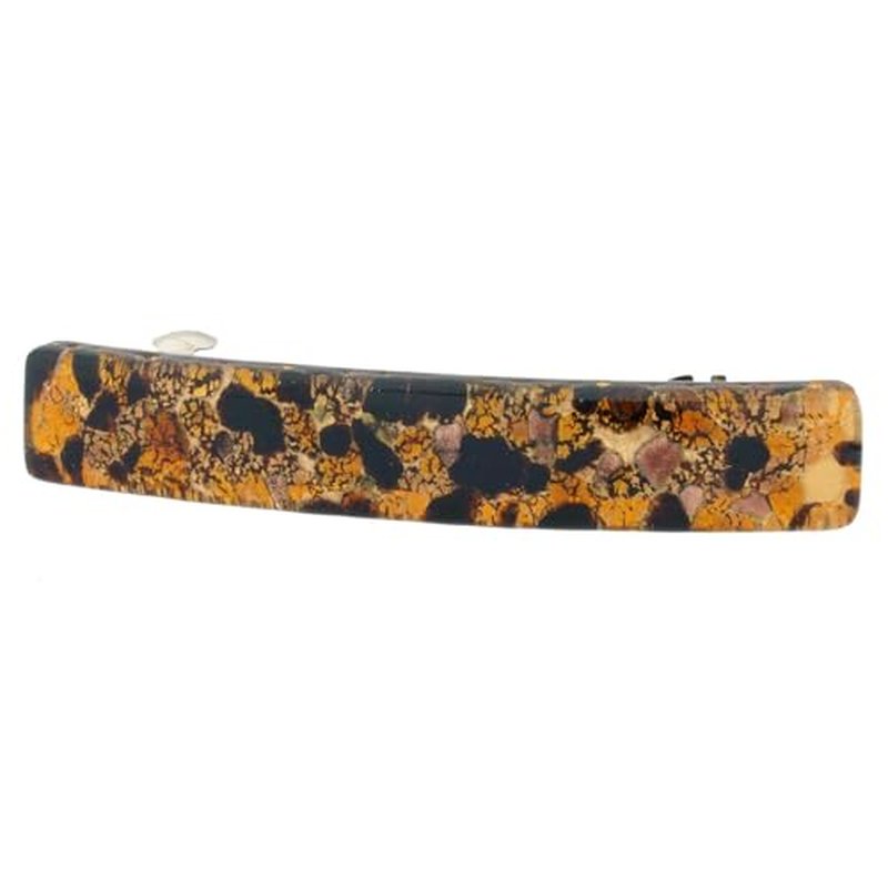 Glass Of Venice Murano Glass Venetian Reflections Hair Clip - Topaz Gold
