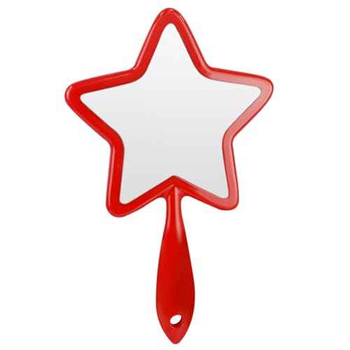 minkissy Portable Star Handheld Makeup Mirror with Elegant Handle for Travel and Home Use Perfect for Makeup Application and Personal Care