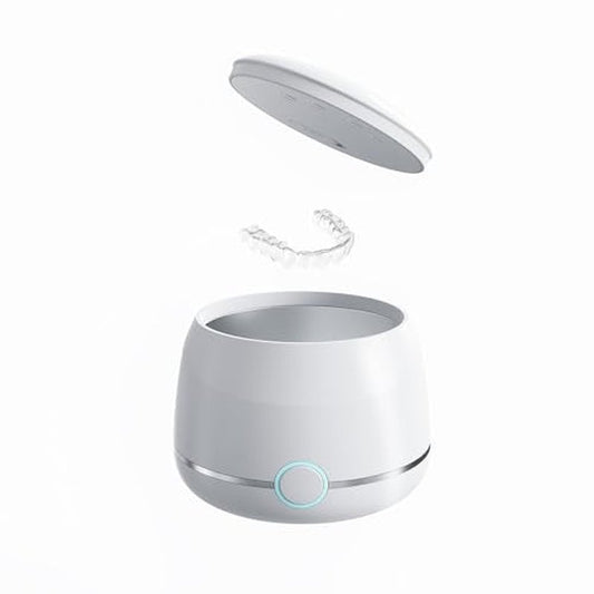 Ultrasonic Retainer Cleaner Machine Pro, Quickly Completes Denture Brushing and Bathing, Deep Cleaning, and Effectively Prevents Aligner Discoloration - White