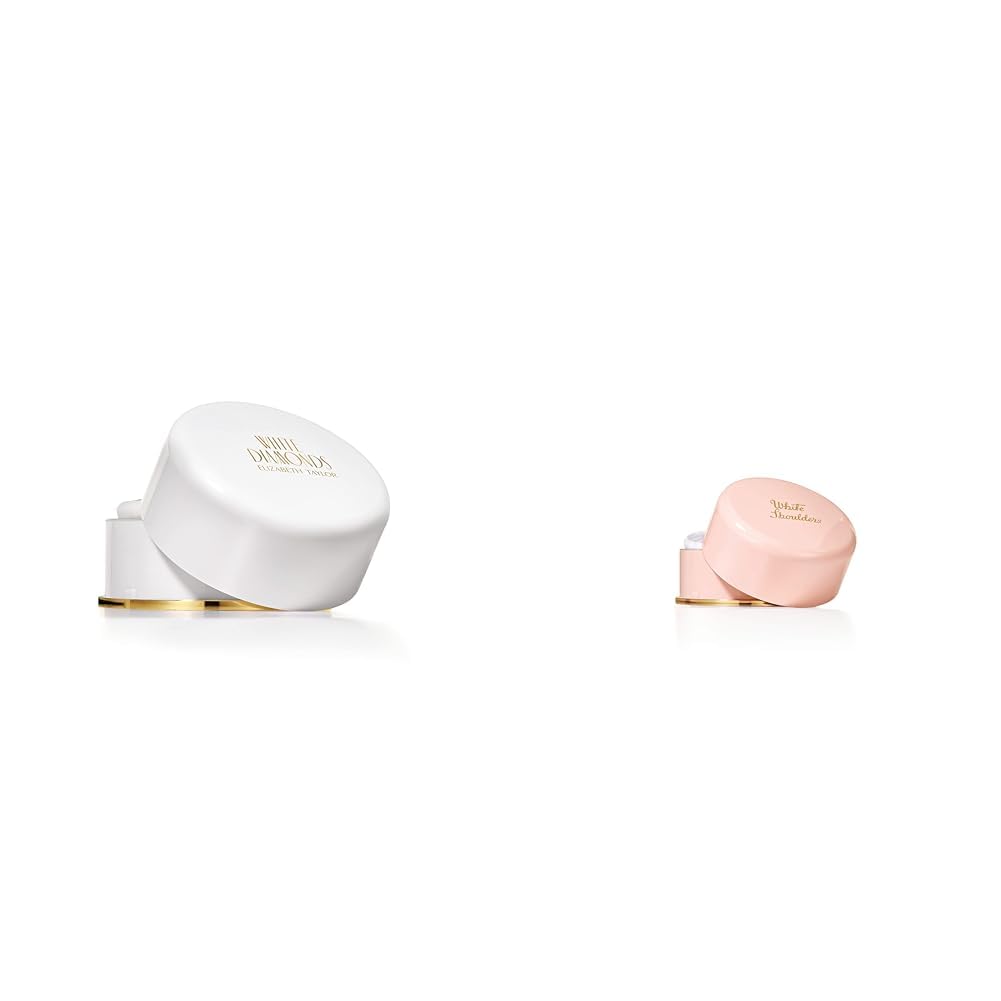 Elizabeth Taylor Body Powder for Women, Fragrance with Body Puff, White Diamonds, 2.6 Oz & Evyan Perfume Bath Powder for Women, White Shoulders, 2.6 Oz