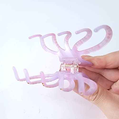 Octopus Claw Clip,Acetate Hair Clips,Small Claw Clips for Women,Pack of 2