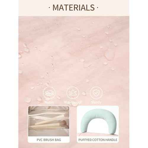 Detola Makeup Bag, Large Capacity Cosmetic Bags Travel Toiletry Bag for Women Waterproof Make up Organizer Portable Open Flat Cosmetic Pouch with Brush Compartment Travel Gifts for Women, Pink