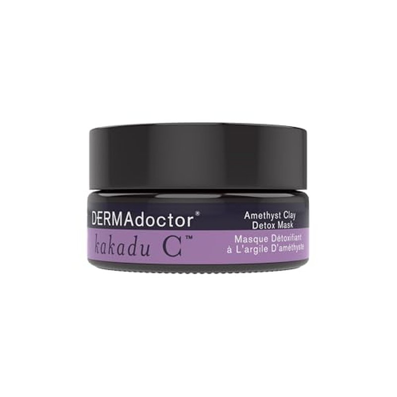 DERMAdoctor Clay Face Mask with Bentonite & Kaolin Clay + Vitamin C - Face Exfoliator, Pore Minimizer, Facial Detox, Facial Oil Remover, Illuminator, Acne Scar Mask for Faces - 15 Minutes - 1.69 oz