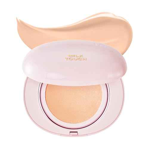 milktouch Cushion Foundation, 24H Flawless Skin, Radiant Shine, No Oxidation, Long-Lasting, Non-Creasing, 60% Hydrating Skincare Infused Korean, Stocking Stuffers, Christmas Gifts (21N Natural Beige)