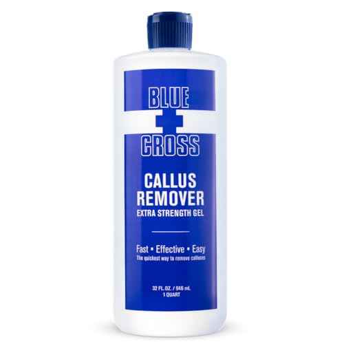 Blue Cross Callus Remover Gel for Feet or Heel, Extra Strength Professional Nail Care, File, Shaver, Scrubber & Pumice Stone Alternative for at Home Manicure/Pedicure Results, Pro Size 946ml, 32oz