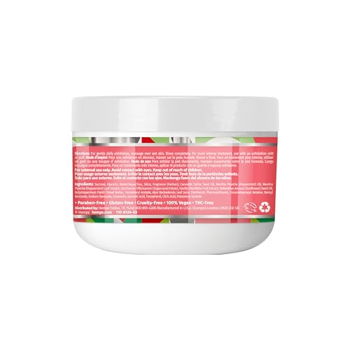 Hempz Crushed Peppermint Sugar, Sugar Body Scrub, Holiday Gift for Men and Women, 4 oz