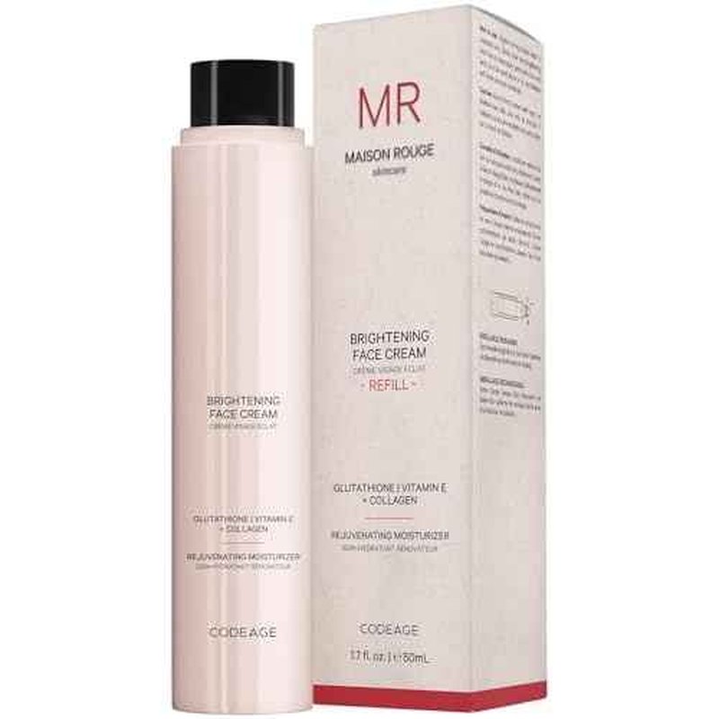 Codeage Maison Rouge Brightening Face Cream Refill Glutathione Cream, Collagen Peptides, Vitamin E, CoQ10 ? Radiance & Antioxidant Complex ? Paraben and Sulfates Free ? Skin Care - 1.7 fl oz