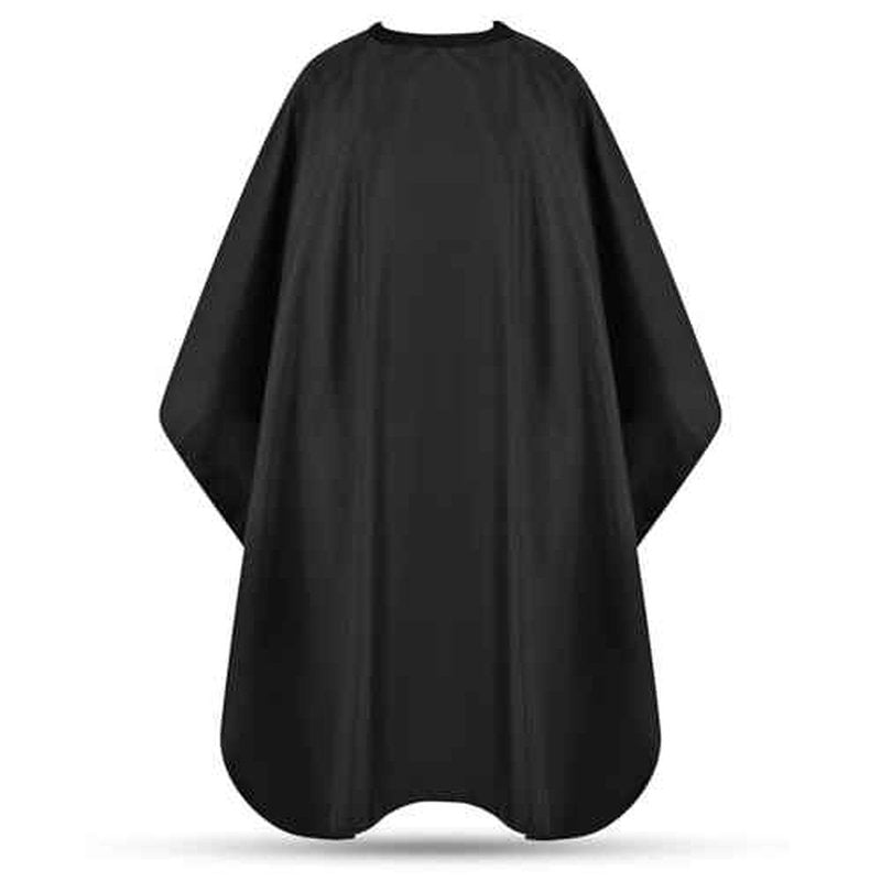 Hair Cutting Cape with Adjustable Snap Closure, Professional Barber Cape, Large Size Haircut Salon Supplies for Men and Women - (Black)