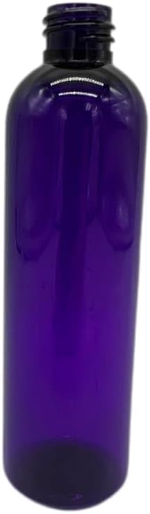 Purple Cosmo Plastic Bottles - 12 Pack BPA-Free Refillable Essential Oil Containers | Black Twist Top Cap - 4 oz Each