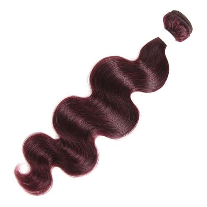 REMY HAIR 99j Bundles Body Wave Human Hair Bundles Red Burgundy Hair Extension 1 Bundle 18 Inch Brazilian Virgin Human Hair for Black Women Body Wave Bundles