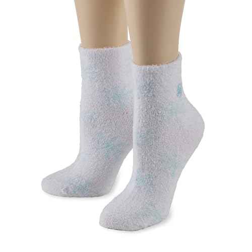 Earth Therapeutics Thera-Soft Aloe/Vitamin E Moisturizing Socks, Baby Blue/Snowflakes: 2 Pairs