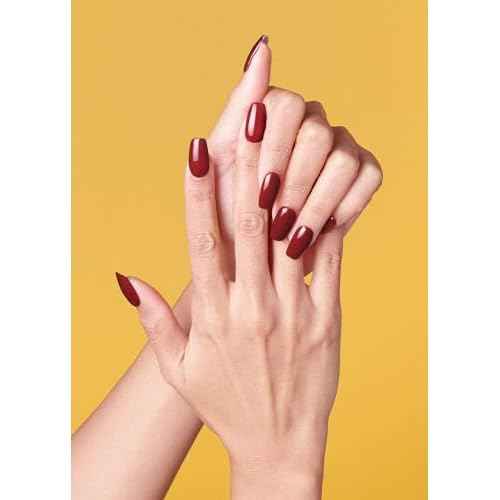 ohora Semi Cured Gel Nail Strips (N Chilly) - Red, Solid, Works with Any UV/LED Lamps, Salon-Quality, Long Lasting, Easy to Apply & Remove - Includes 2 Prep Pads, Nail File & Wooden Stick