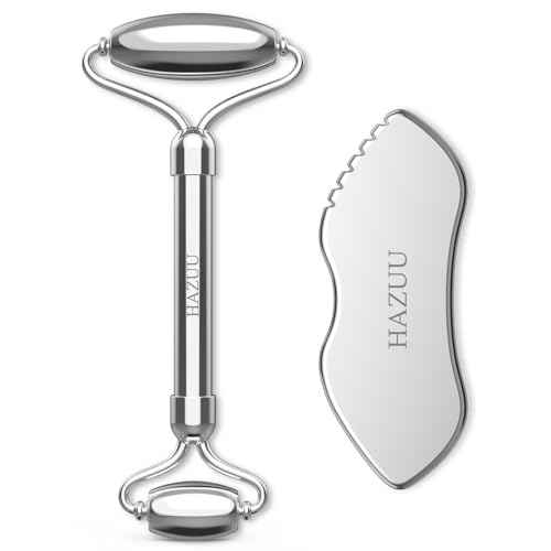 Stainless Steel Gua Sha & Face Rollers - Metal Roller for Eyes & Neck, Anti-Aging Facial Massage Tools, Gua Sha Facial Tool Kit (JGS-1)