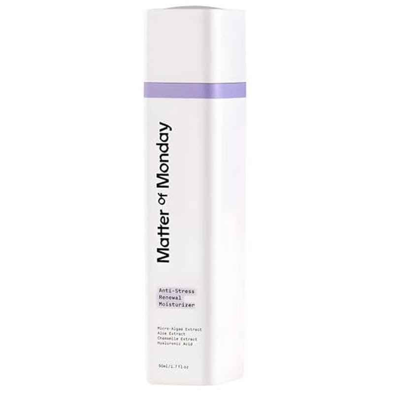 Anti-Stress Renewal Moisturizer - Hydrating Face Cream with Hyaluronic Acid, Microalgae & Aloe - Fragrance Free Moisturizer for Sensitive Skin, 1.7 oz