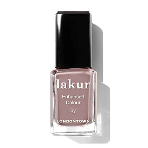 LONDONTOWN lakur Nail Polish - Chip-Resistant, Non-Toxic, Conditions & Hydrates Nails | Glossy Taupe Brown, Chai, .40 fl oz