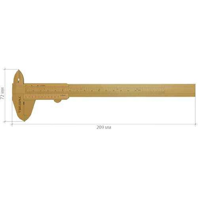 BRAWNA Brow Pro Measuring Tool with 1 Eyebrow Ruler Sticker - Double Scale Eyebrow Ruler for Microblading, Brow & Makeup Artists - Eyebrow Caliper Ruler Plastic- Gold